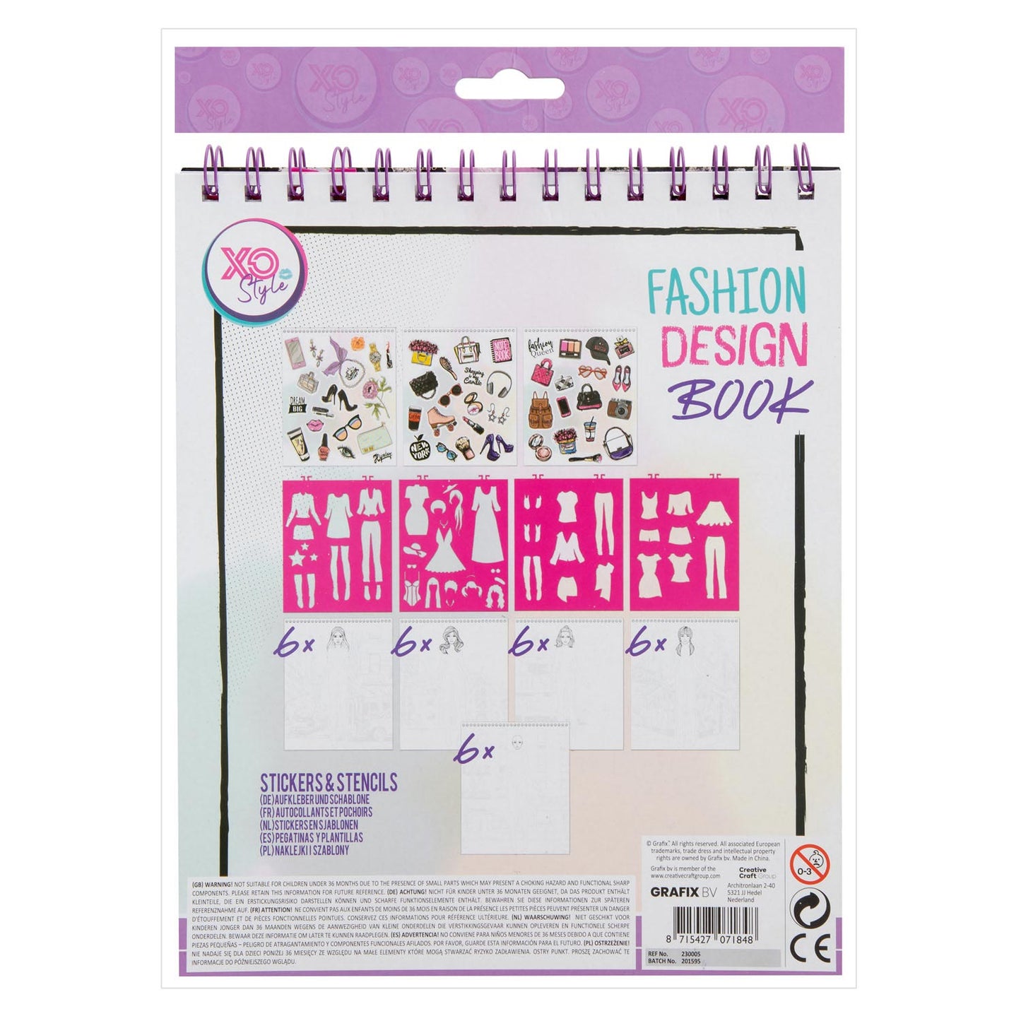 Grafix Fashion design stickerboek + stencils