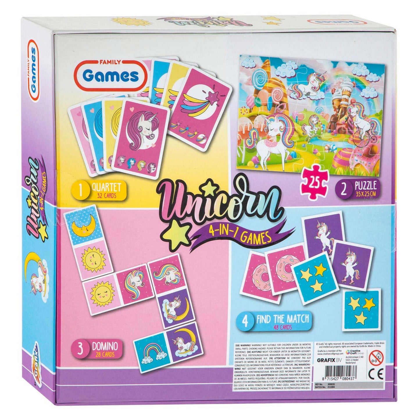 Grafix Spellendoos 4in1 eenhoorn