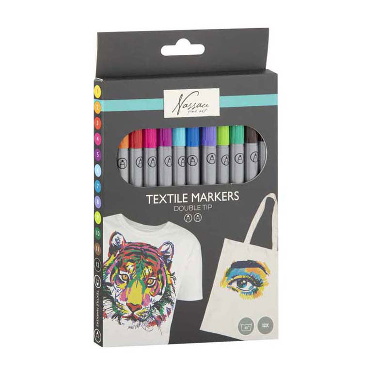 Creative Craft Group Nassau textiel dual markers - 12st.