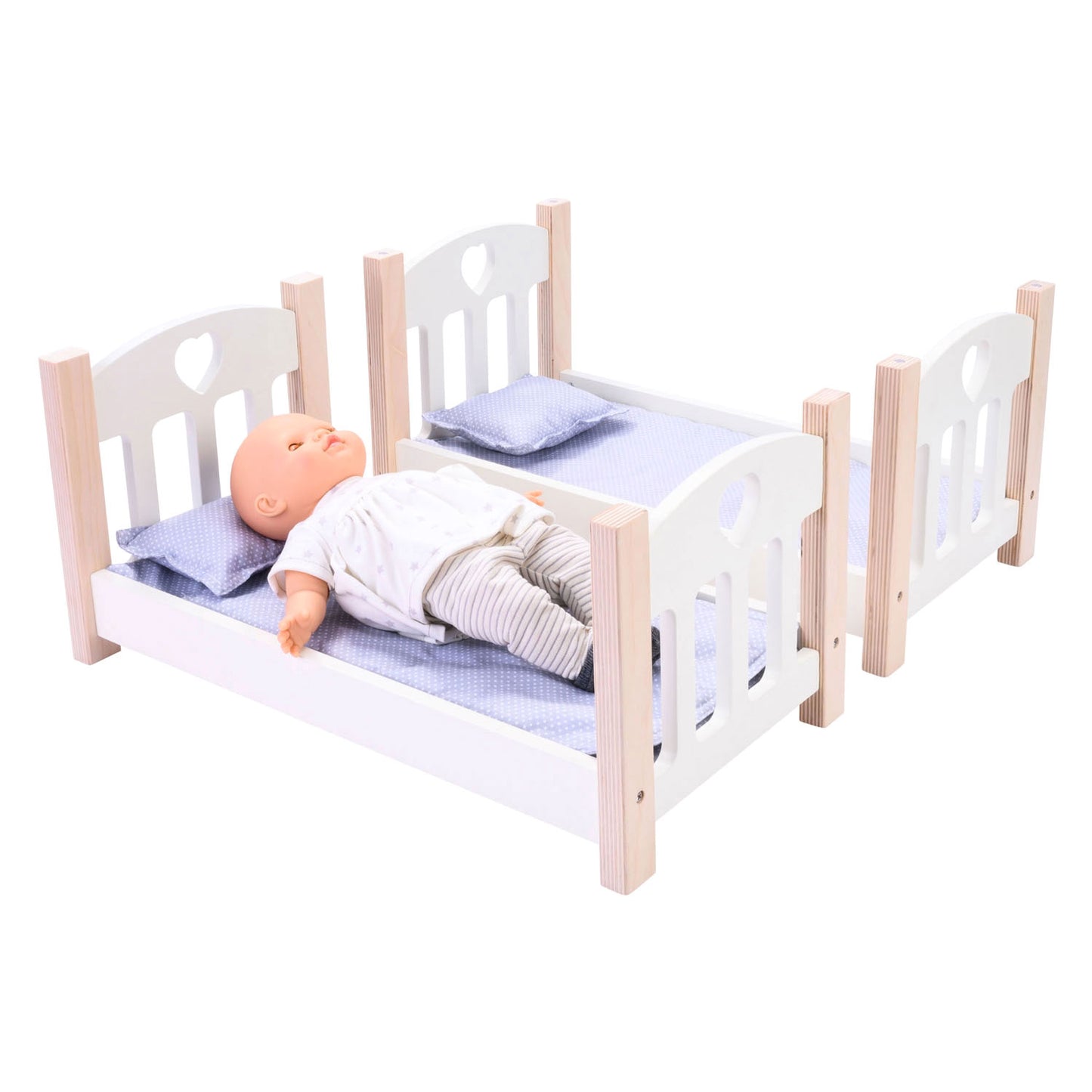 Longfield Poppen stapelbed grijs wit