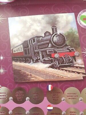Brandunit Diamond painting - kaart met stoomlocomotief