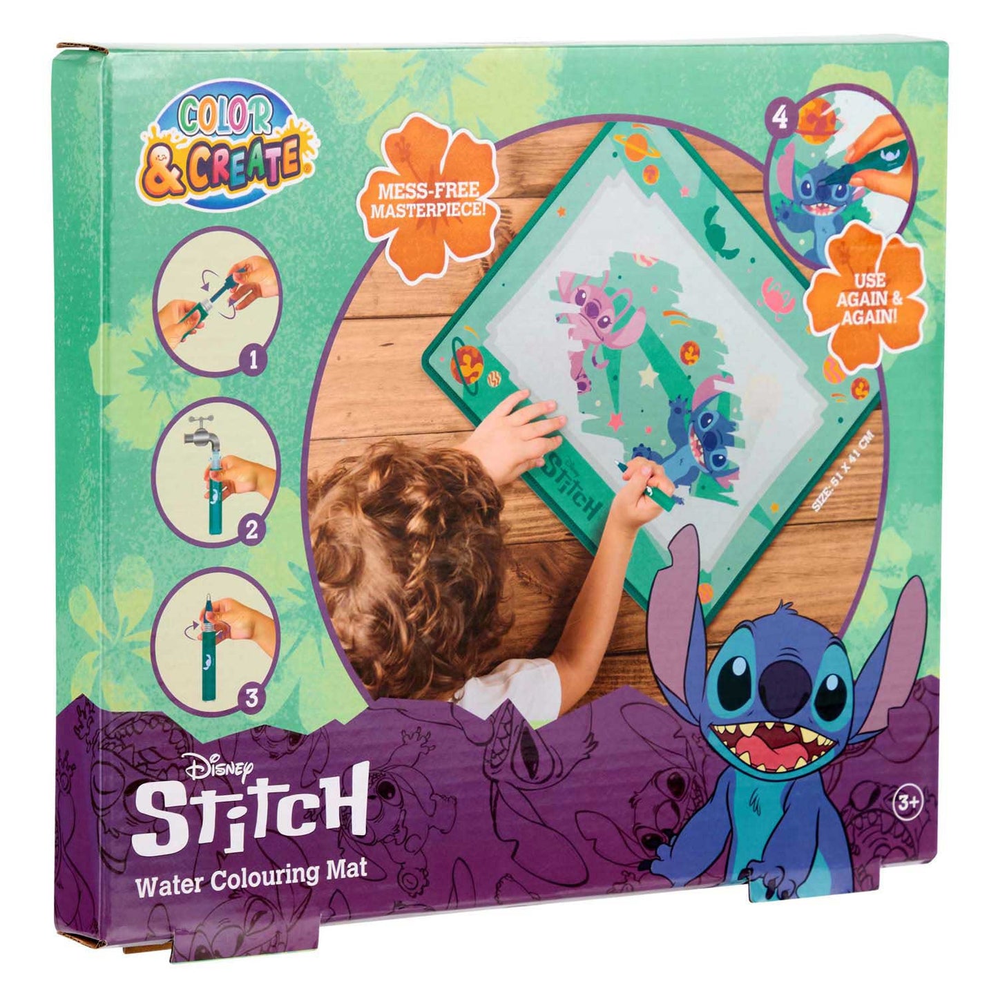 Disney Stitch waterkleuren speelmat, 51x41cm