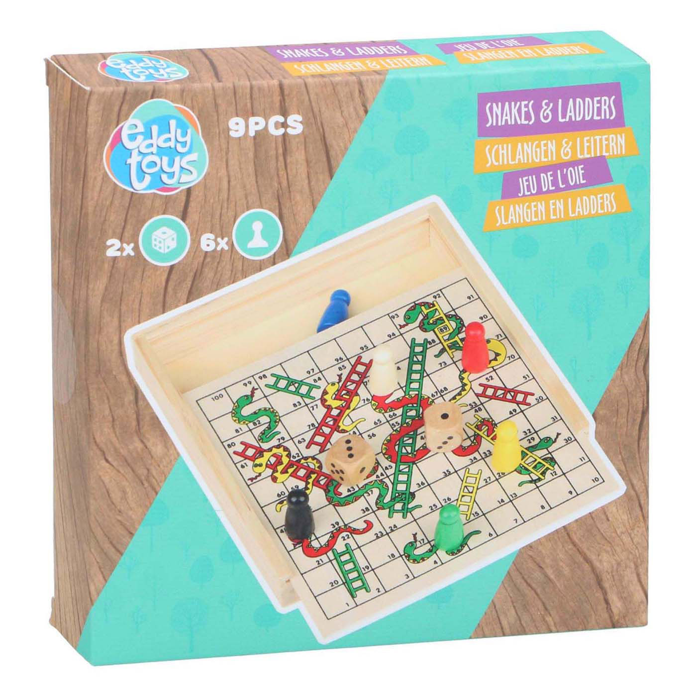 Eddy Toys Houten slangen en ladders spel