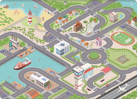 Mats amp; Joy Mats joy speelmat zacht verkeersmat 130 x 180 cm