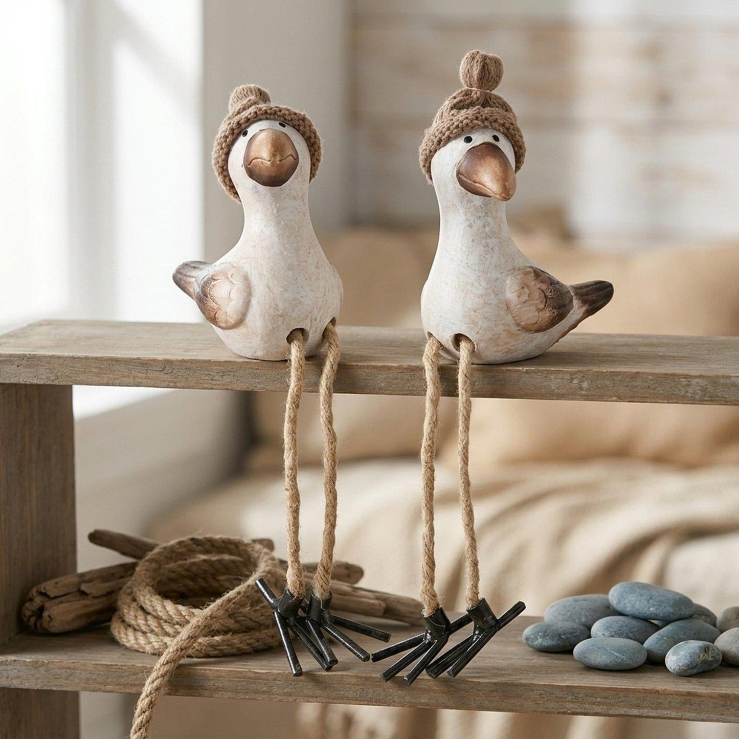 Boltze Home Figuur simon zeemeeuw 22cm bungelbenen