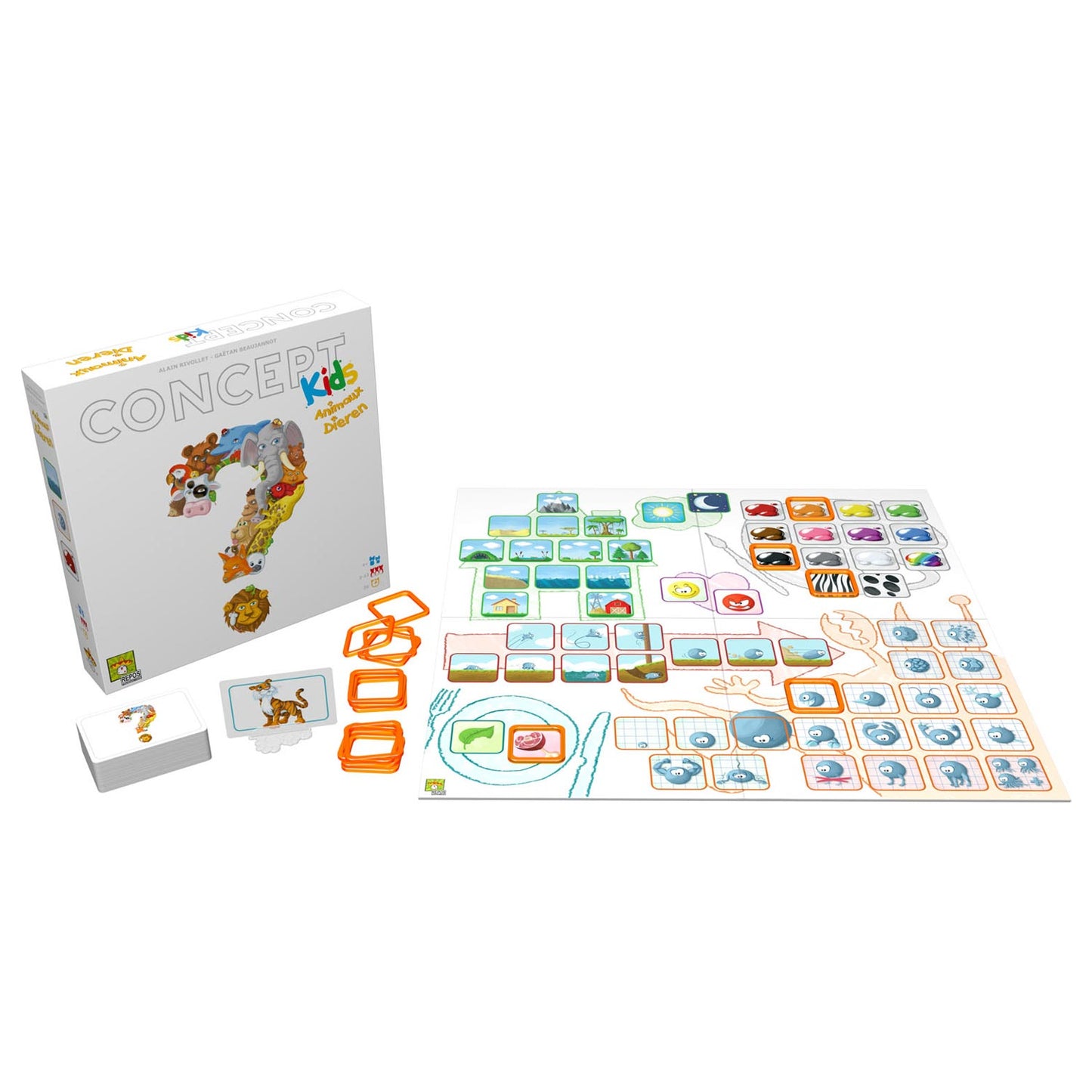 Repos Production concept kids dieren - educatief bordspel voor 4+ jaar