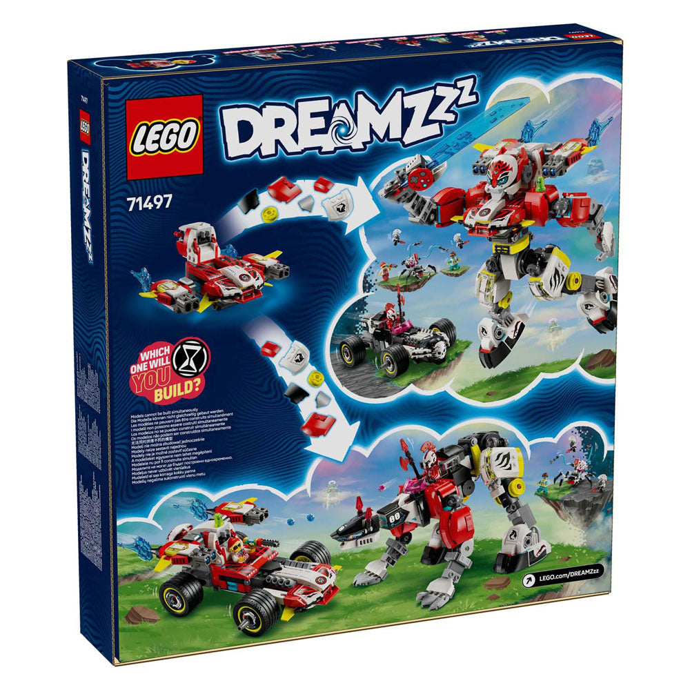 LEGO dreamzzz 71497 coopers tijgermecha en zero's hot rod auto