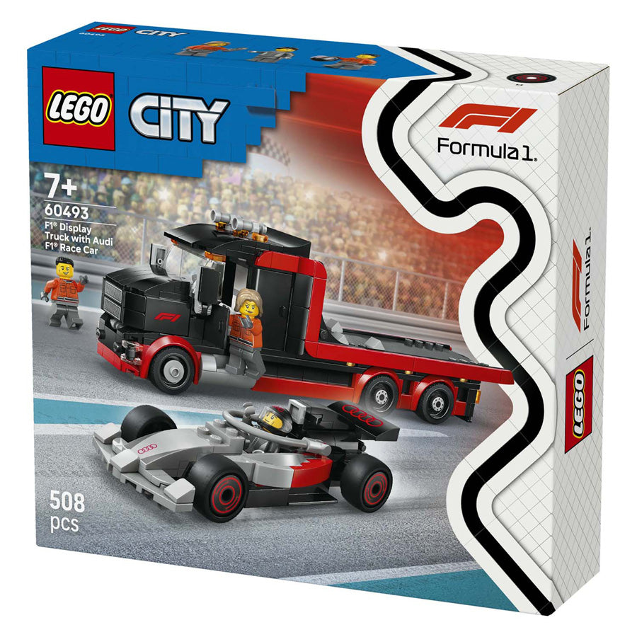 LEGO city 60493 f1 displaytruck met audi f1 racewage