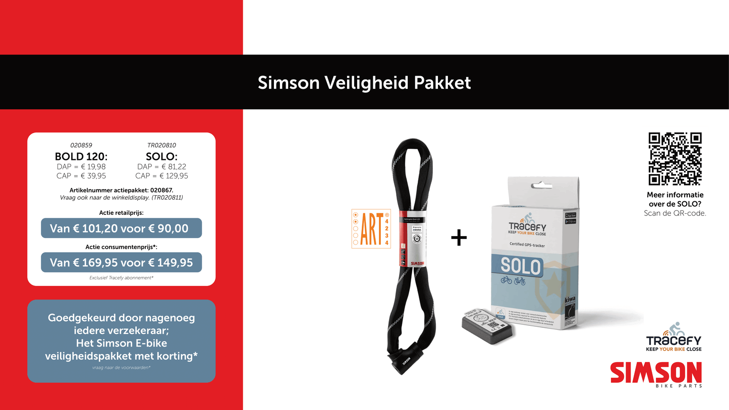 Rema Tip Top Nederland B.V. Simson bold 120 + tracefy solo veiligheidspakket