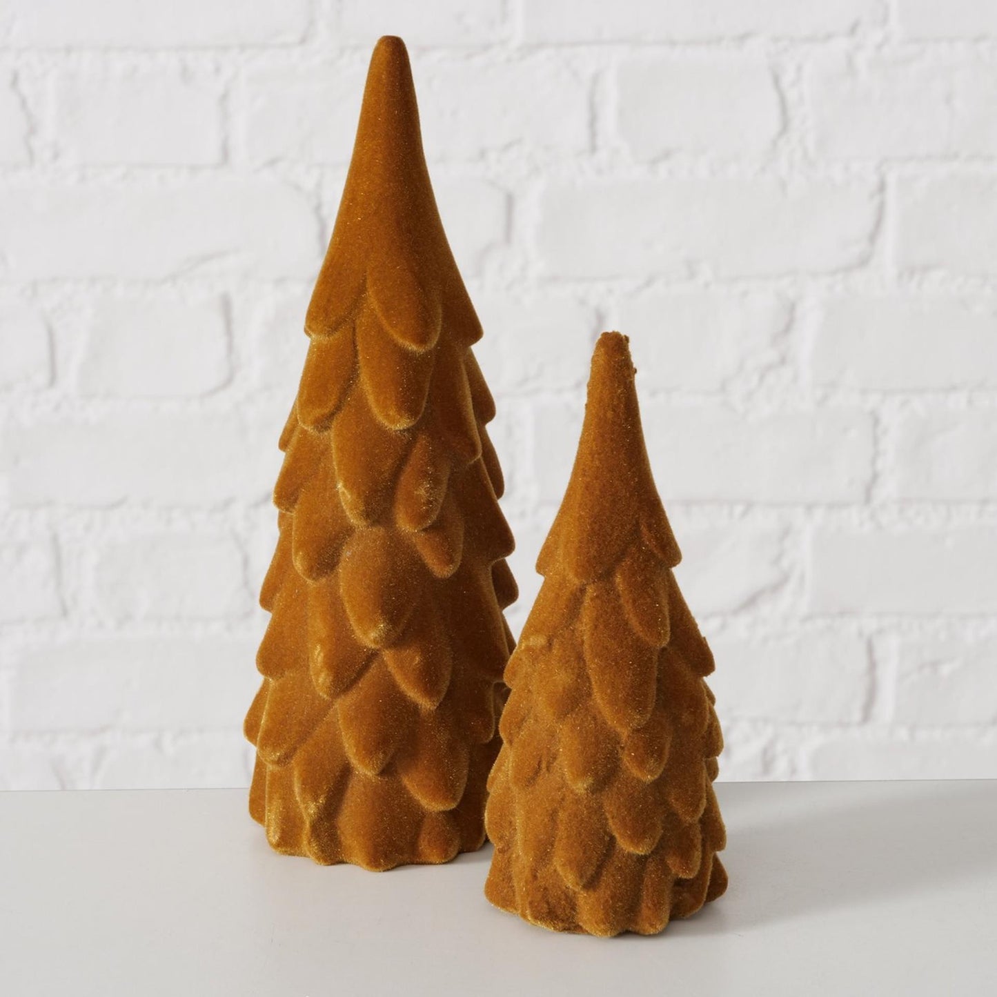 Boltze Home Beeld kerstboom bruin 2-delig fluweel