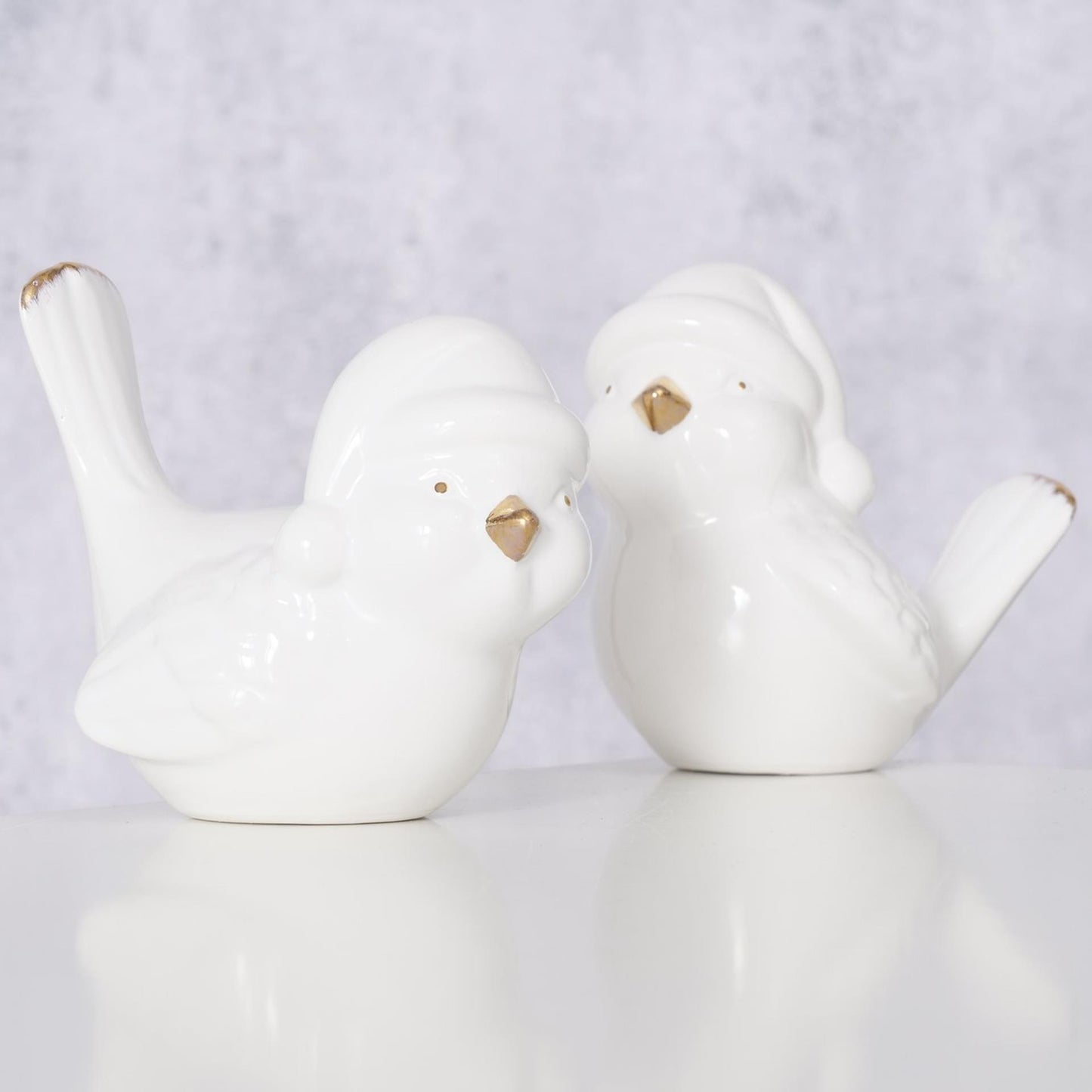 Boltze Home Vogel ville dolomiet h9cm wit