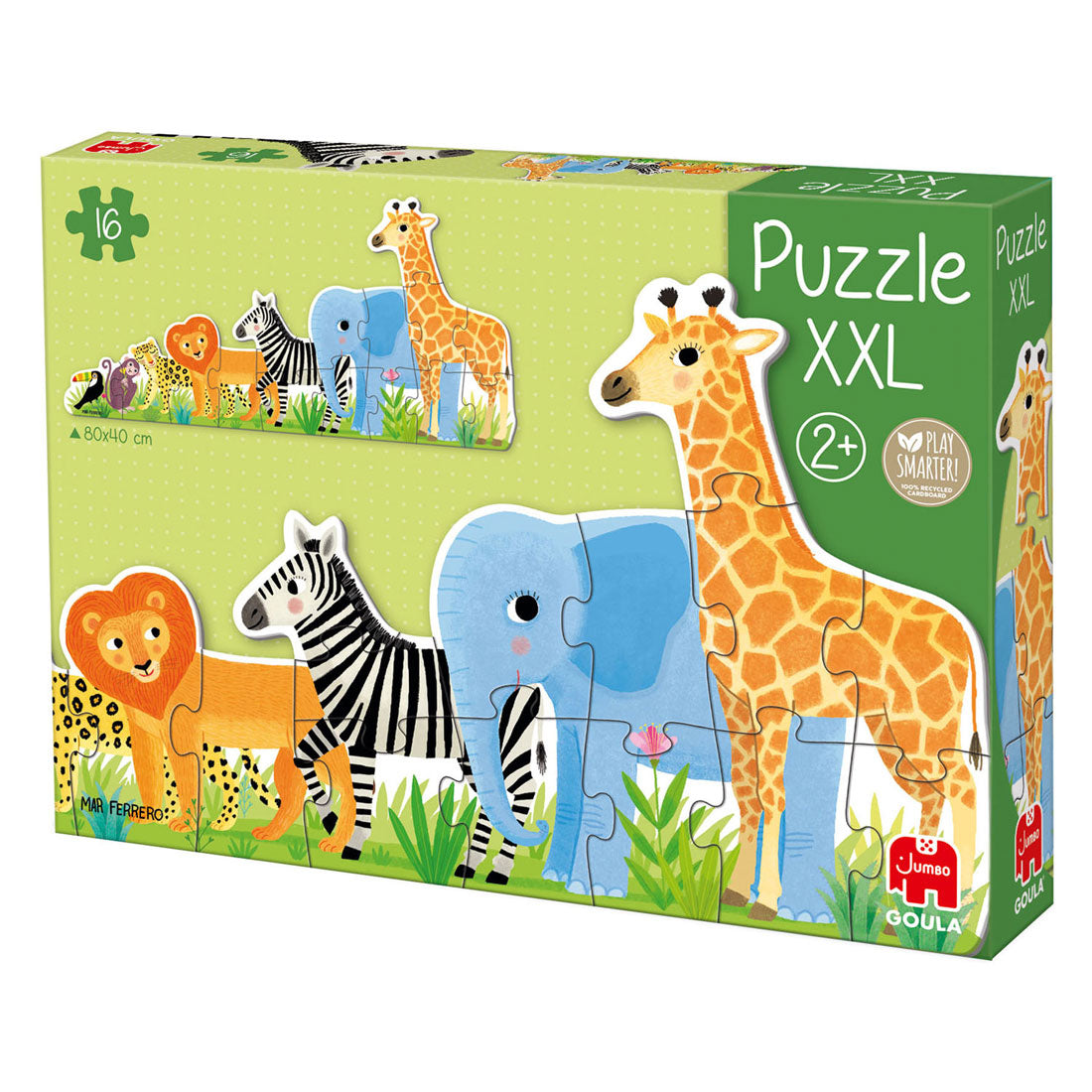 Goula Jumbo puzzel xxl jungle van klein tot groot - 16st.