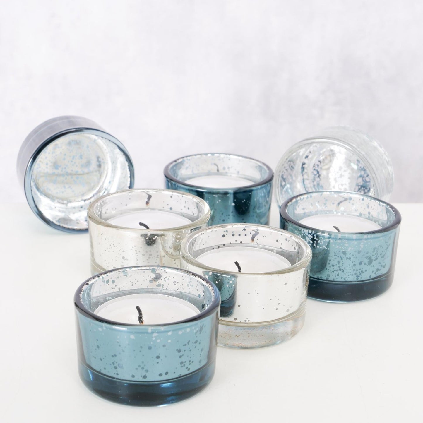 Boltze Home Theelichthouder glas set a 4 h3,3cm