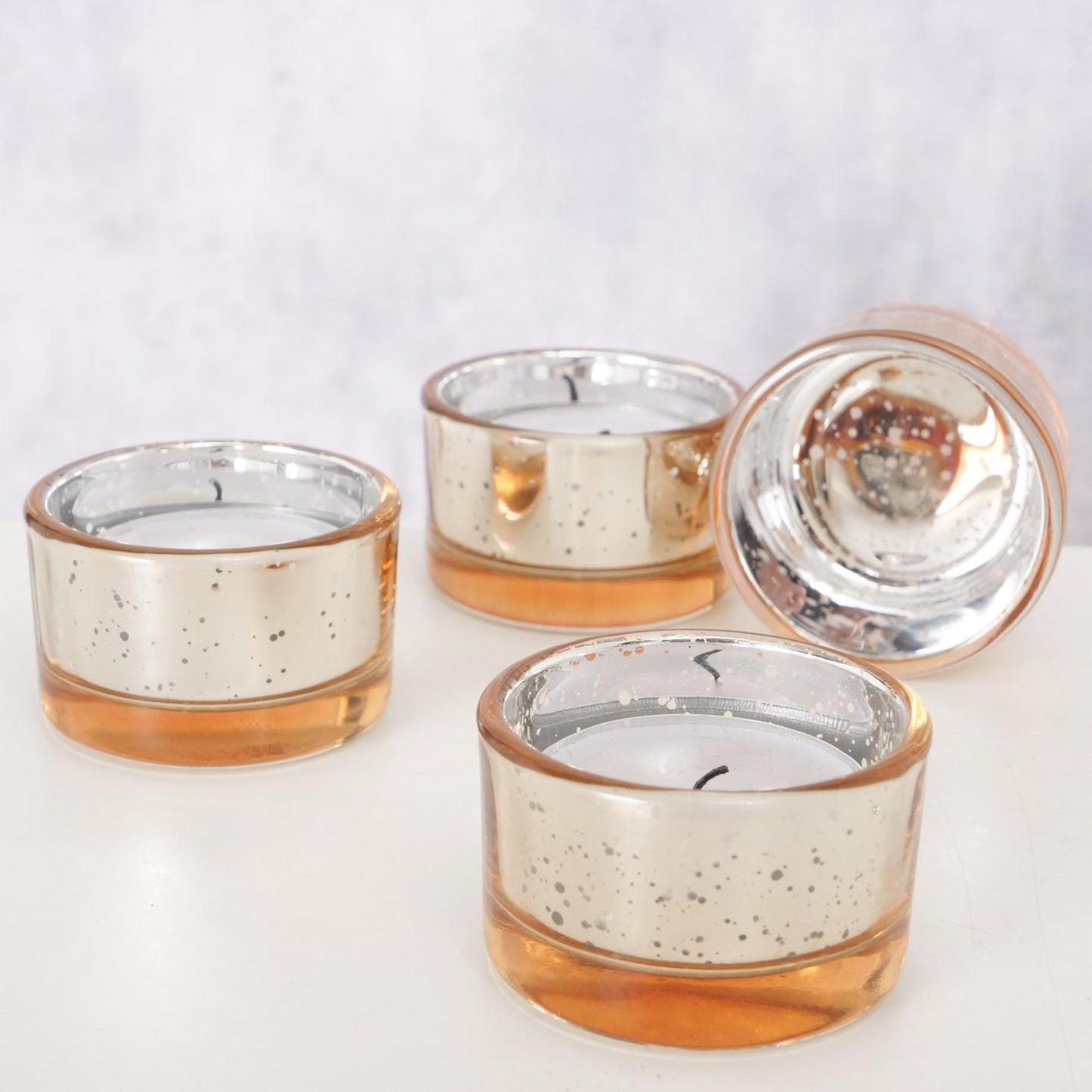Boltze Home Theelichthouder glas set a 4 h3,4cm