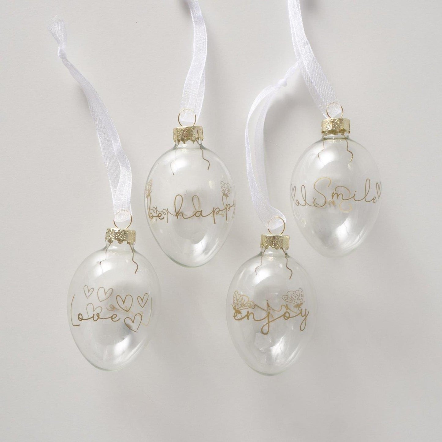 Boltze Home Glashanger set 4-delig met tekst goud