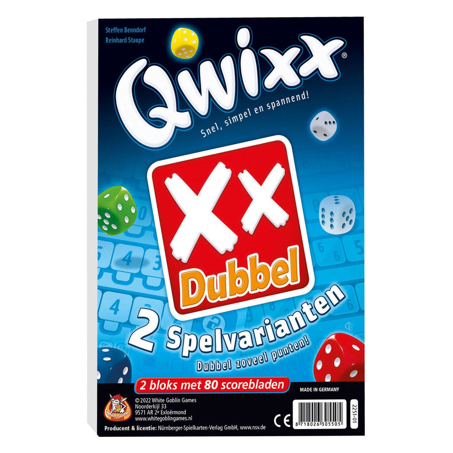 White Goblin Games Qwixx dubbel dobbelspel