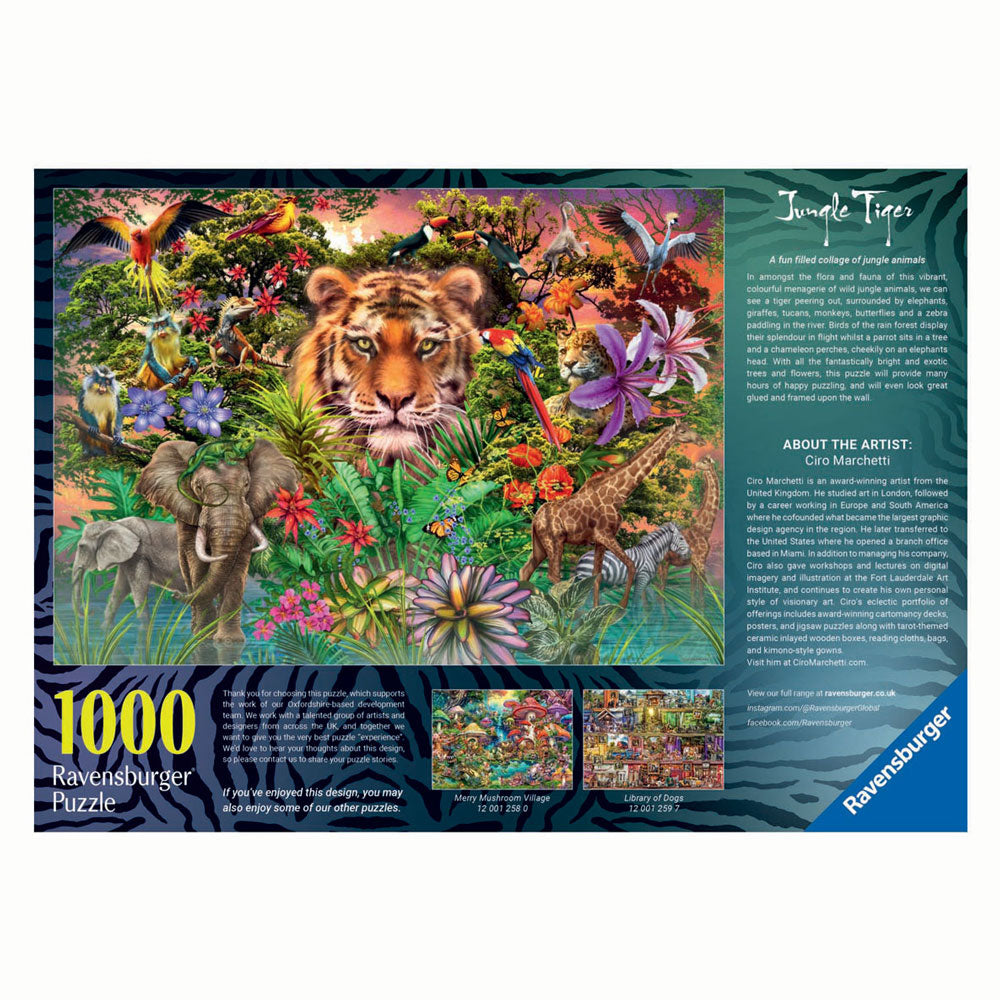 Merkloos Sans Marque Ravensburger | puzzel | jungle tiger | 1000 stukjes