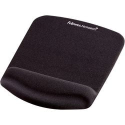 Muismat met polssteun Fellowes Plush Touch Zwart