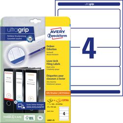 Rugetiketten Avery L6061-25 59x192mm wit