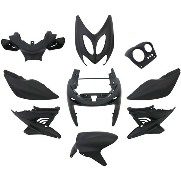 Edge Plaatset 9-delig voor yamaha aerox tot bouwjaar 2014 - mat zwart