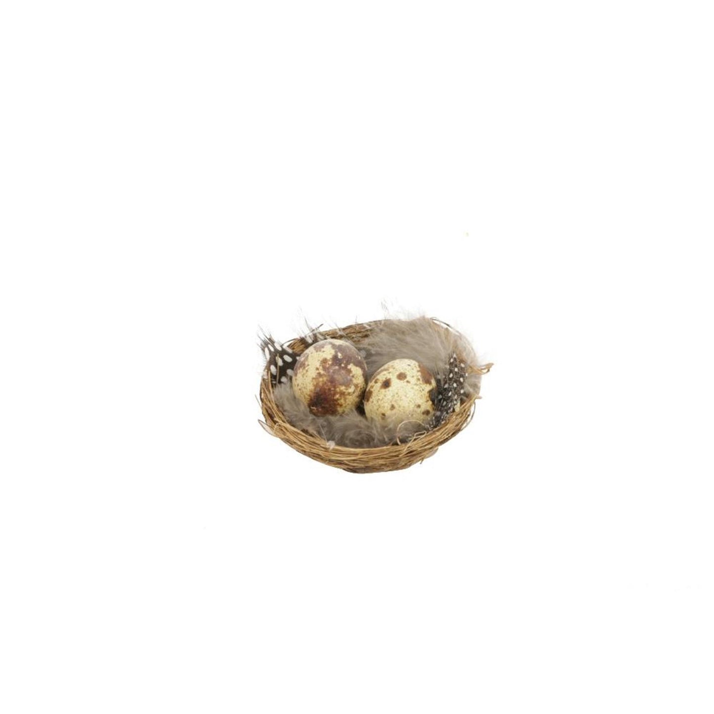 HBX Natural Living Deco nest met eitjes en veren 6 st. ø7cm