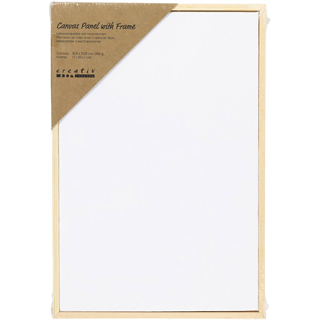Creativ Company Https: www.cchobby.nl canvas-paneel-met-lijst-afm-15-8x23-8-cm-280-gr-wit-1-stuk