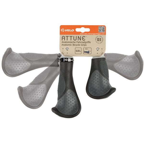 Velo Handvatset comfort 3d--gel 135 92mm zwart grijs
