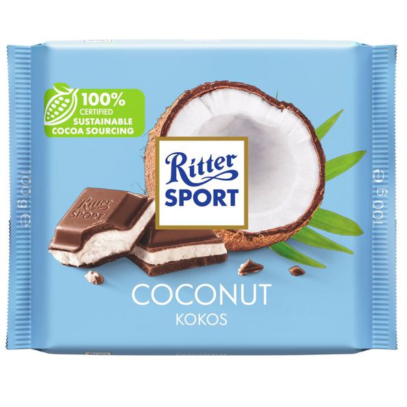 Ritter Sport melk chocolade met kokosvulling (12x 100 gr)