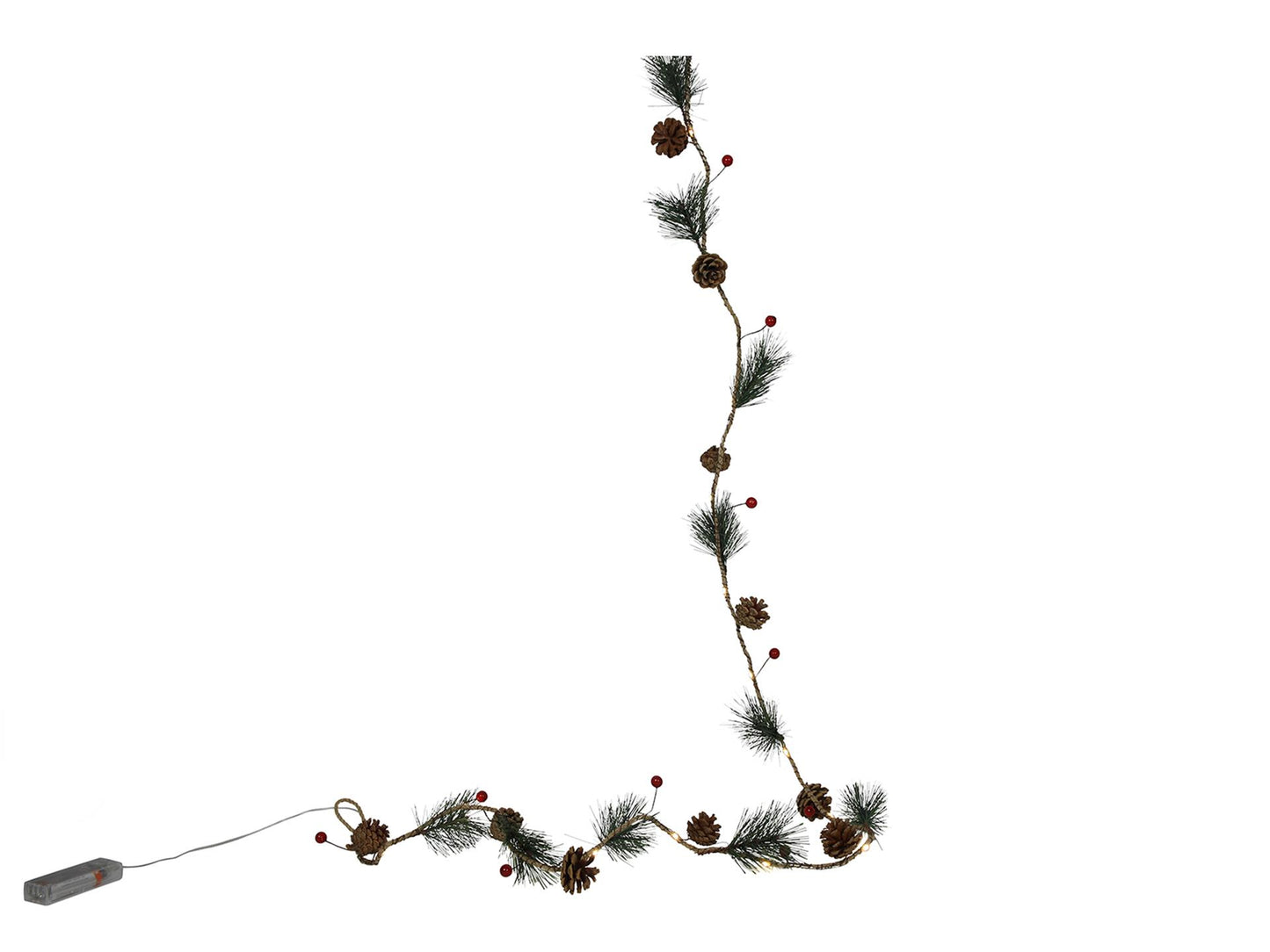 Svenska Living Guirlande red berry pineleaf 20led 180cm