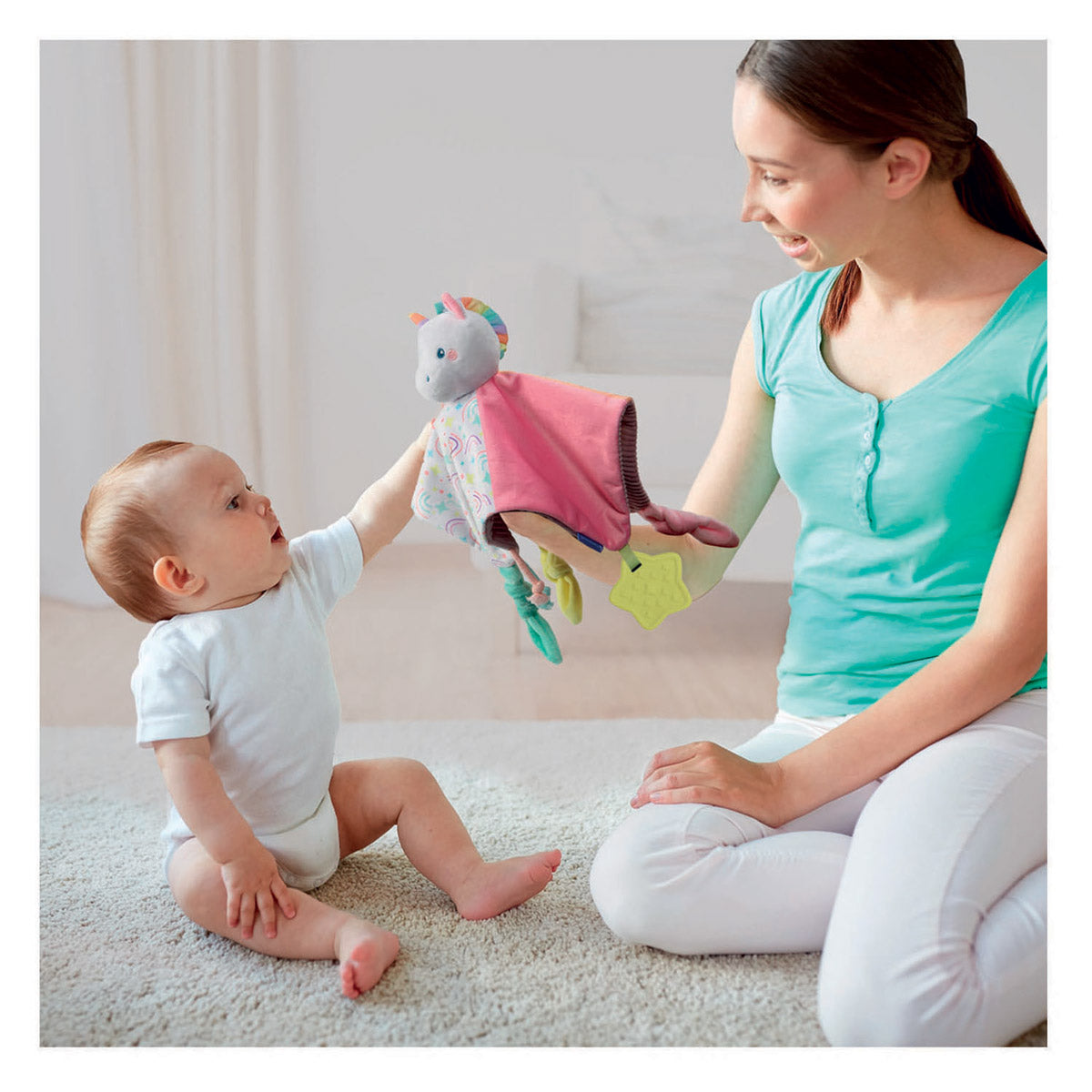 Clementoni baby knuffeldoekje eenhoorn
