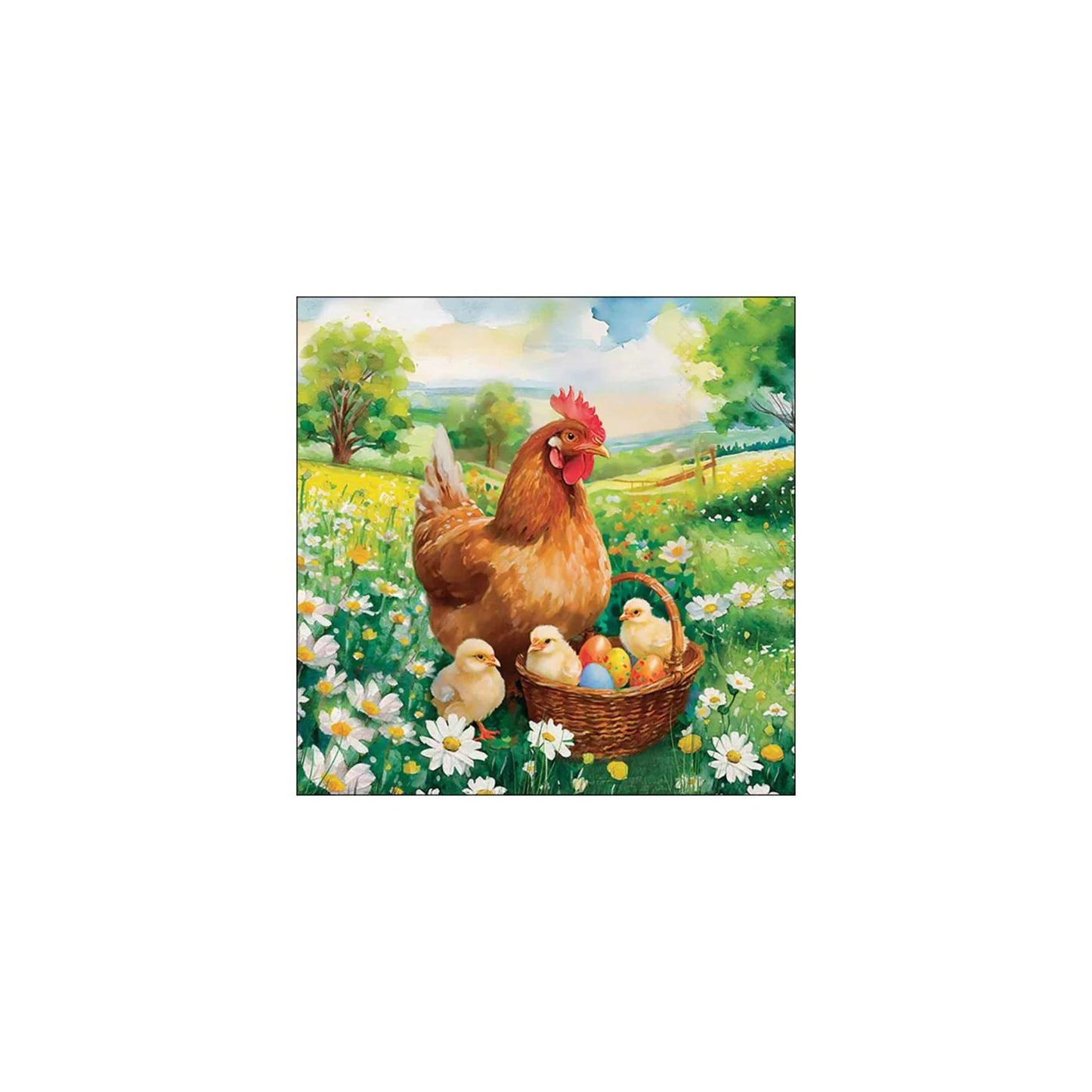 Ambiente Servetten 33cm easter chicks in meadow