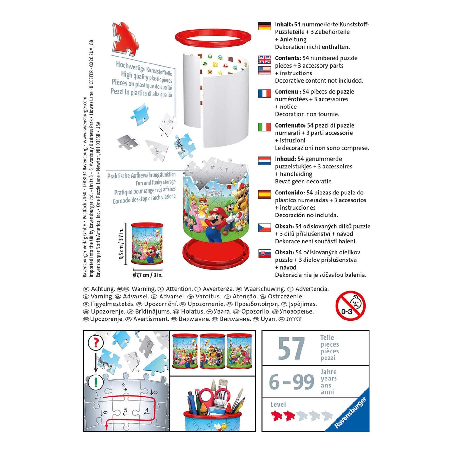 Ravensburger 3d puzzel - pennenbak super mario