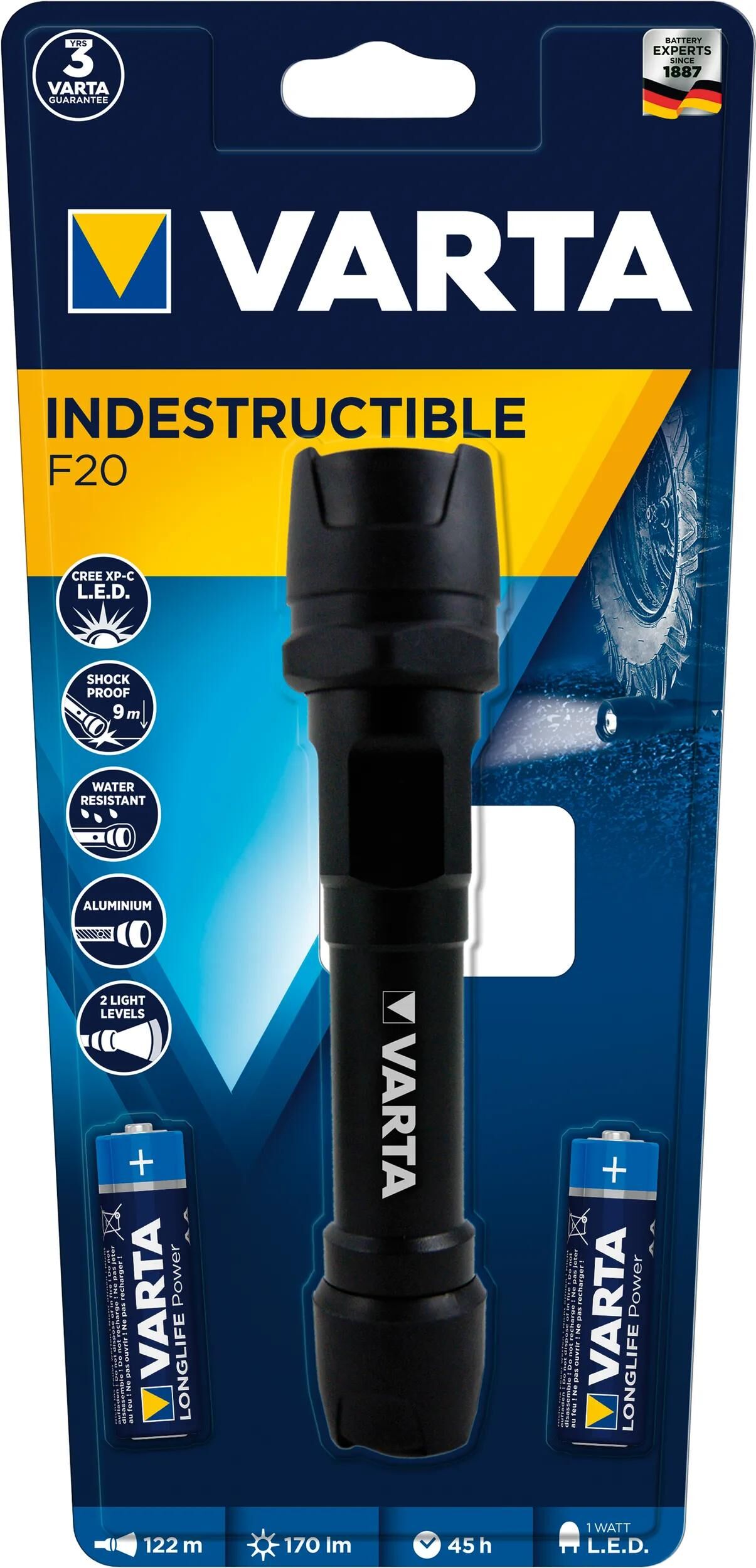 VARTA taschenlampe indestructible f20 lamp indestructible f20