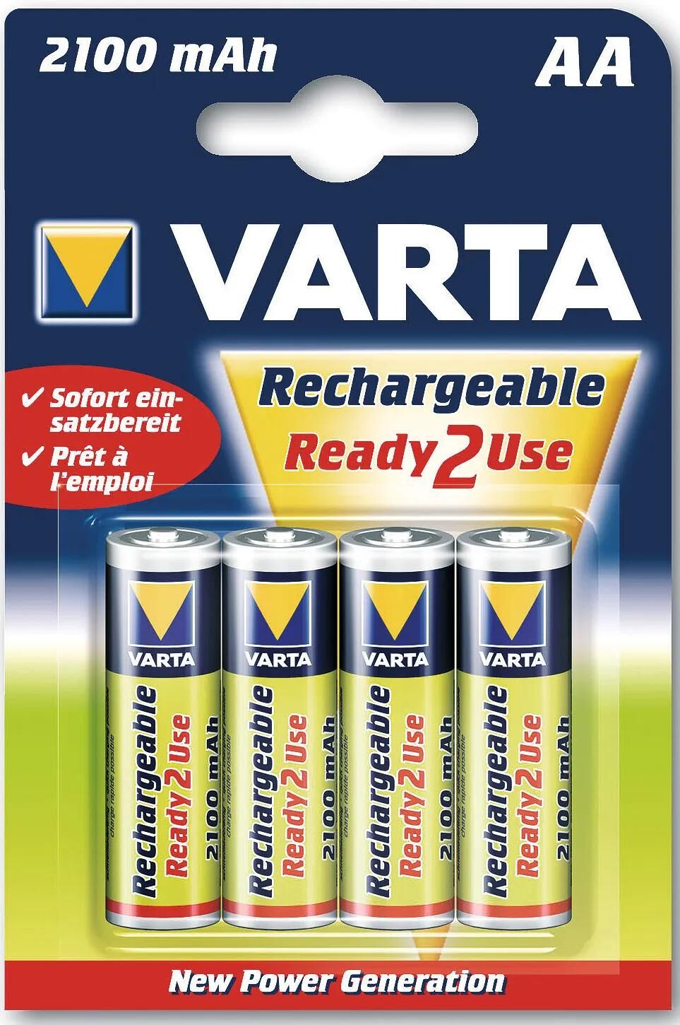 Varta akku rechargeable mignon power accu 4er-sb 2100mah