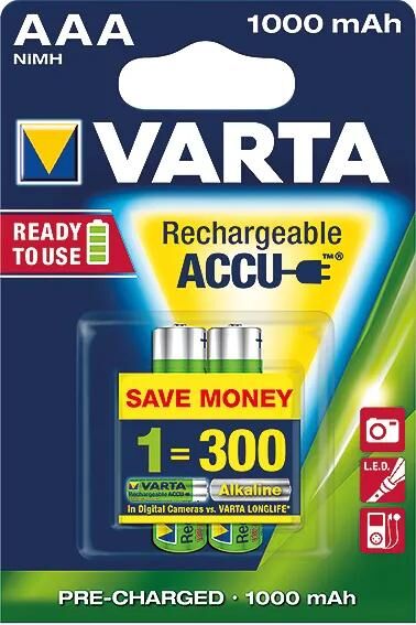 VARTA akku rechargeable micro accu 1000mah hr03 1.2v