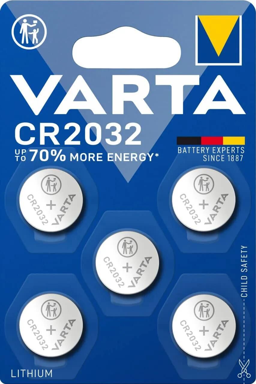 Varta batterie coin cell cr2032 lithium 3v 5 blister