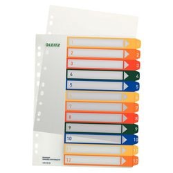 Leitz Projectindex 1294-00-00 polypropyleen a4 maxi 300 350mu 12-delig 11-gaats