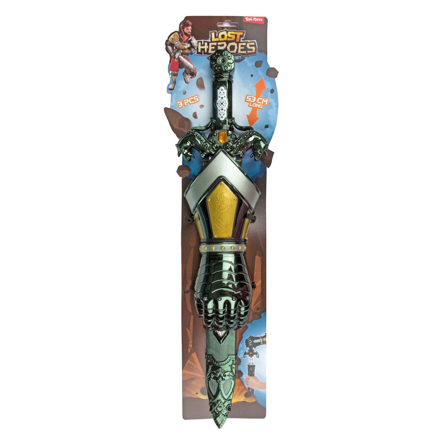 Toi-Toys Lost heroes verkleedset ridder met zwaard en hand, 53cm