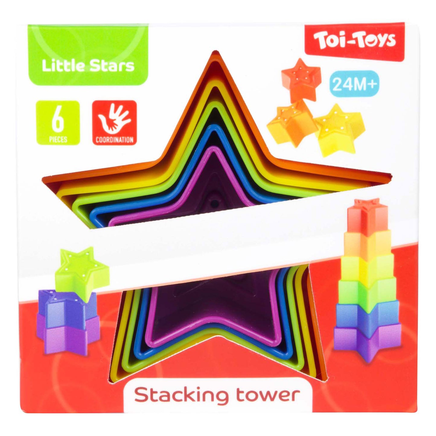 Toi-Toys Little stars stapeltoren ster 6-delig