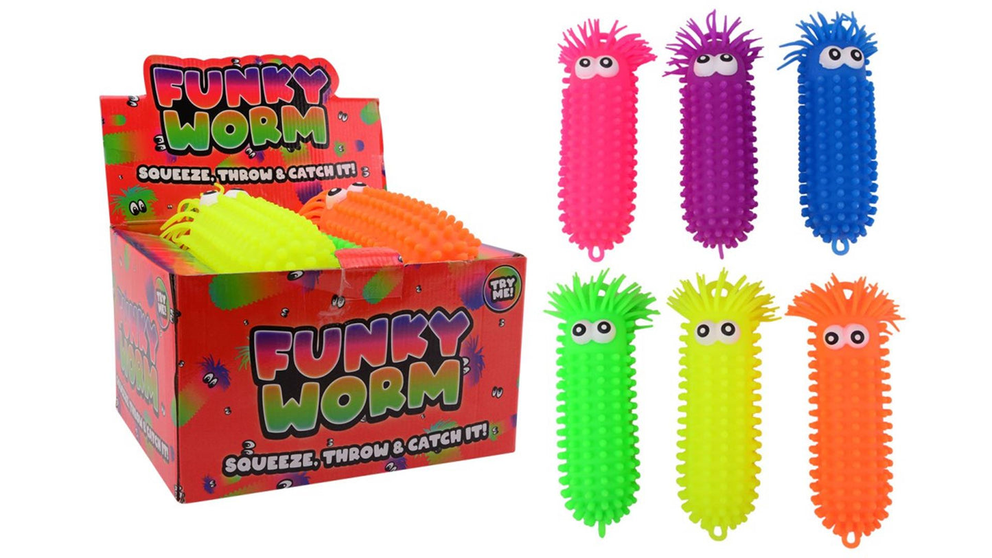 Johntoy John toy fluffy worm met grote ogen 28cm