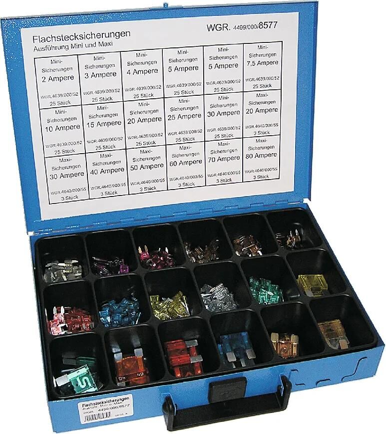 Dresselhaus flachstecksicherungssortiment 8577 sort.flat fuse sort. mini and maxi