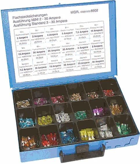 Dresselhaus flachstecksicherungssortiment 8602 sort.blade fuses. blender, mini-standard