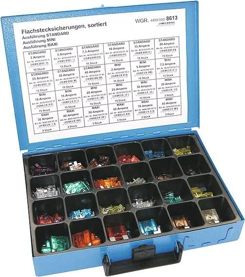 Dresselhaus flachstecksicherungssortiment 8613 sort.blade fuses. design.stand.mini maxi