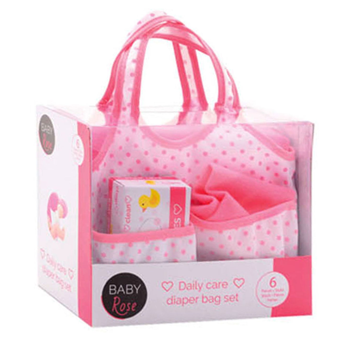 John Toys Baby rose luiertas met accessoires