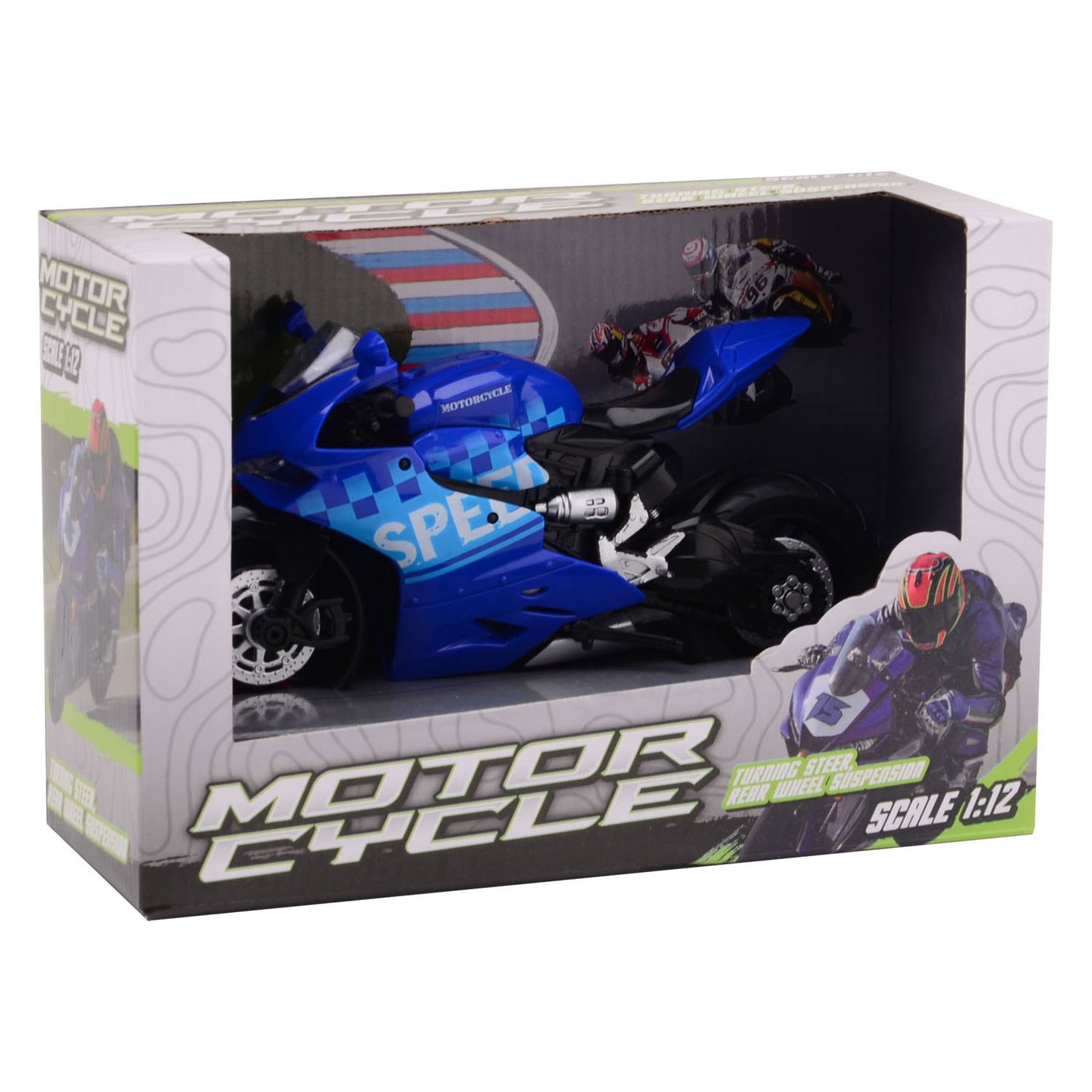 Merkloos Sans Marque Race motorfiets in doos 3 assorti