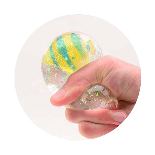Johntoy Slow rise glitter kubus met vis