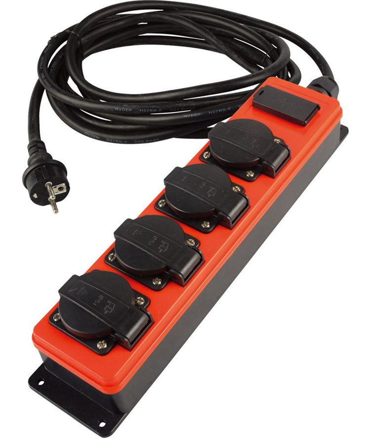 QwattPro Tafelcontactdoos 4-v ra en usb 5mtr 3x2.5