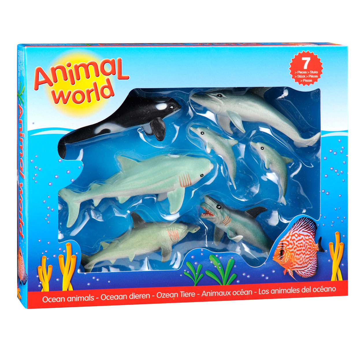Johntoy Oceaan dieren giftbox, 7st.