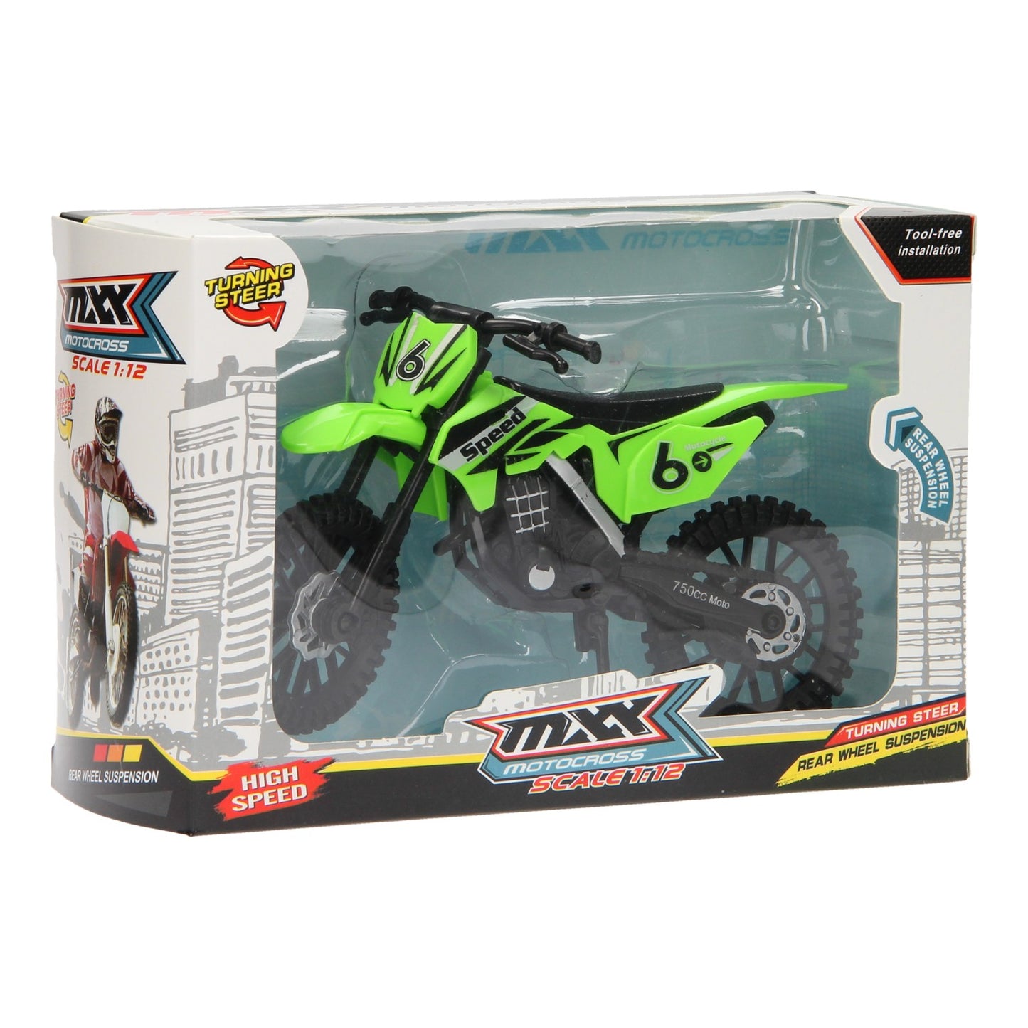 Johntoy Motor met achterwiel ophanging