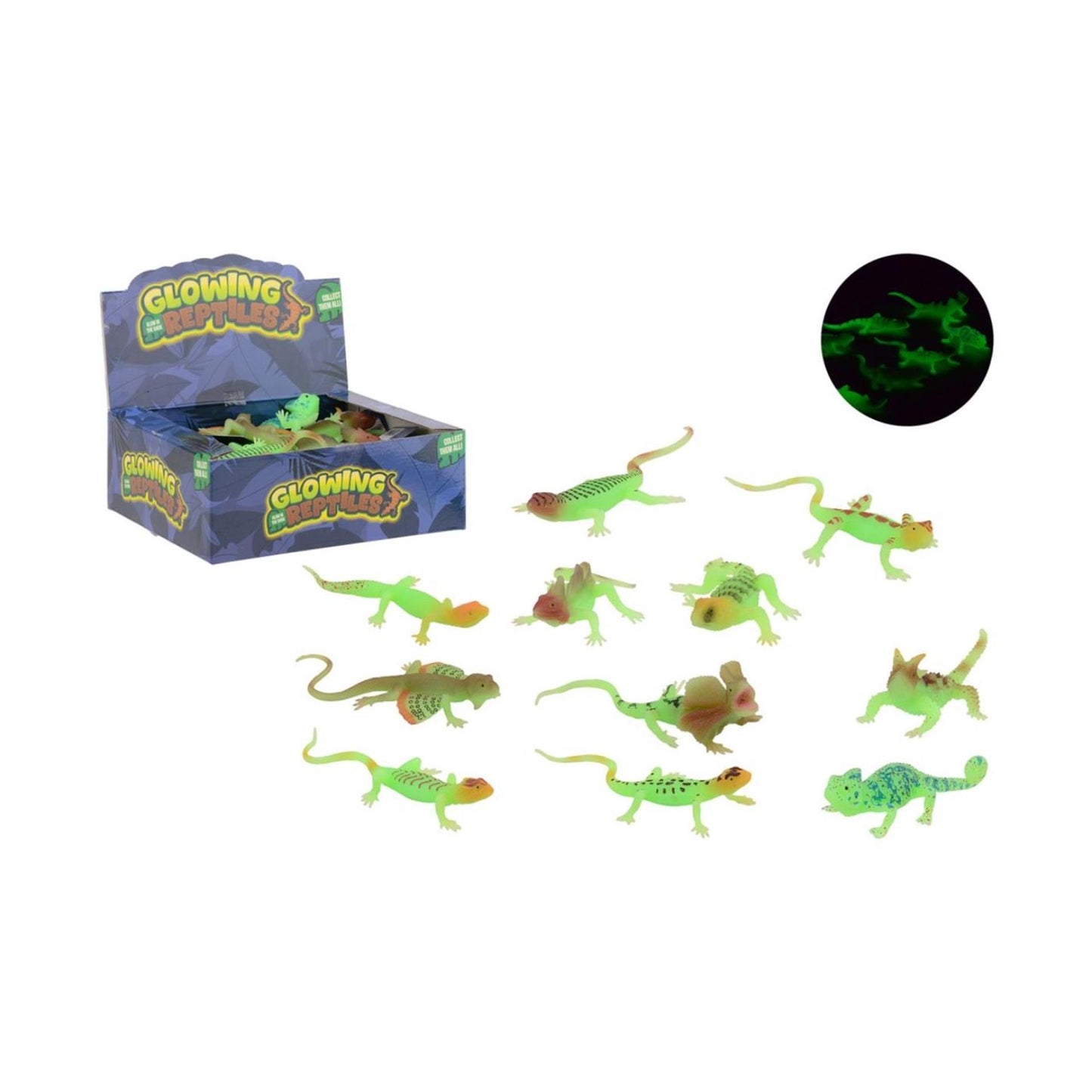 Johntoy John toy glow in the dark reptiel 15cm